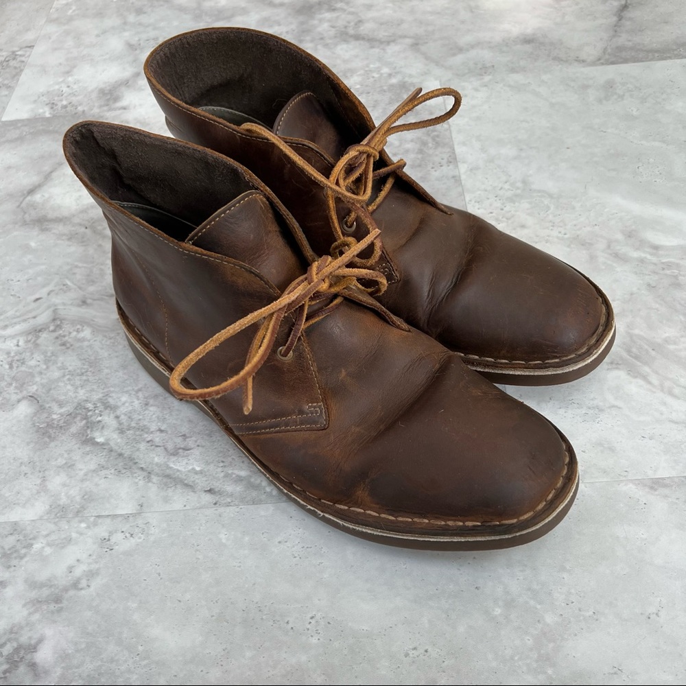 Clarks Bushacre 3 Chukka Boot Size 10.5 15522 Brown Leather Shoes‎